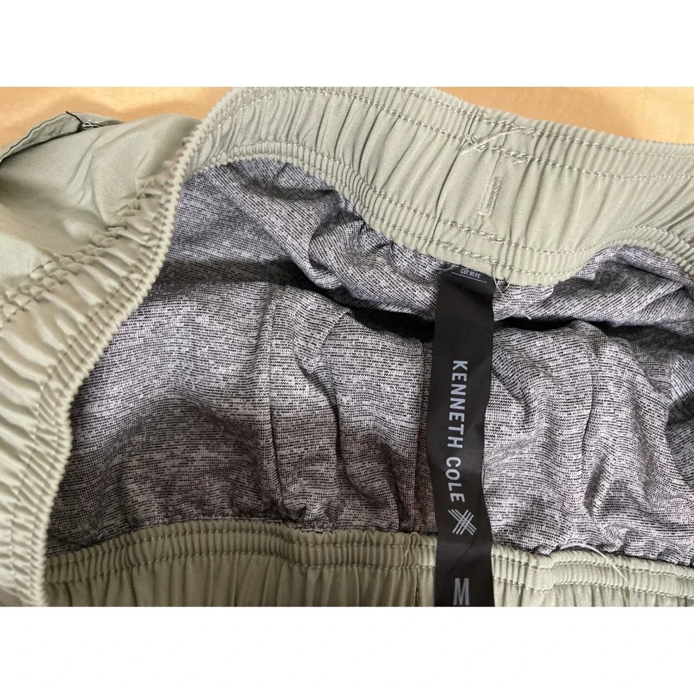 Kenneth Cole Reaction Mens Hybrid Swim Shorts Sage Green Lined Size M